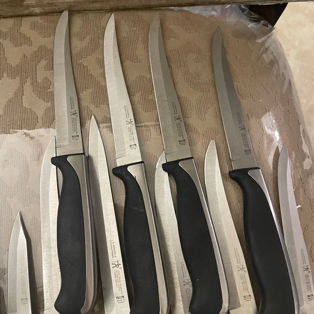 JA Henckels International Fine Edge Synergy 16 Pc Knife Block Set Black Silver